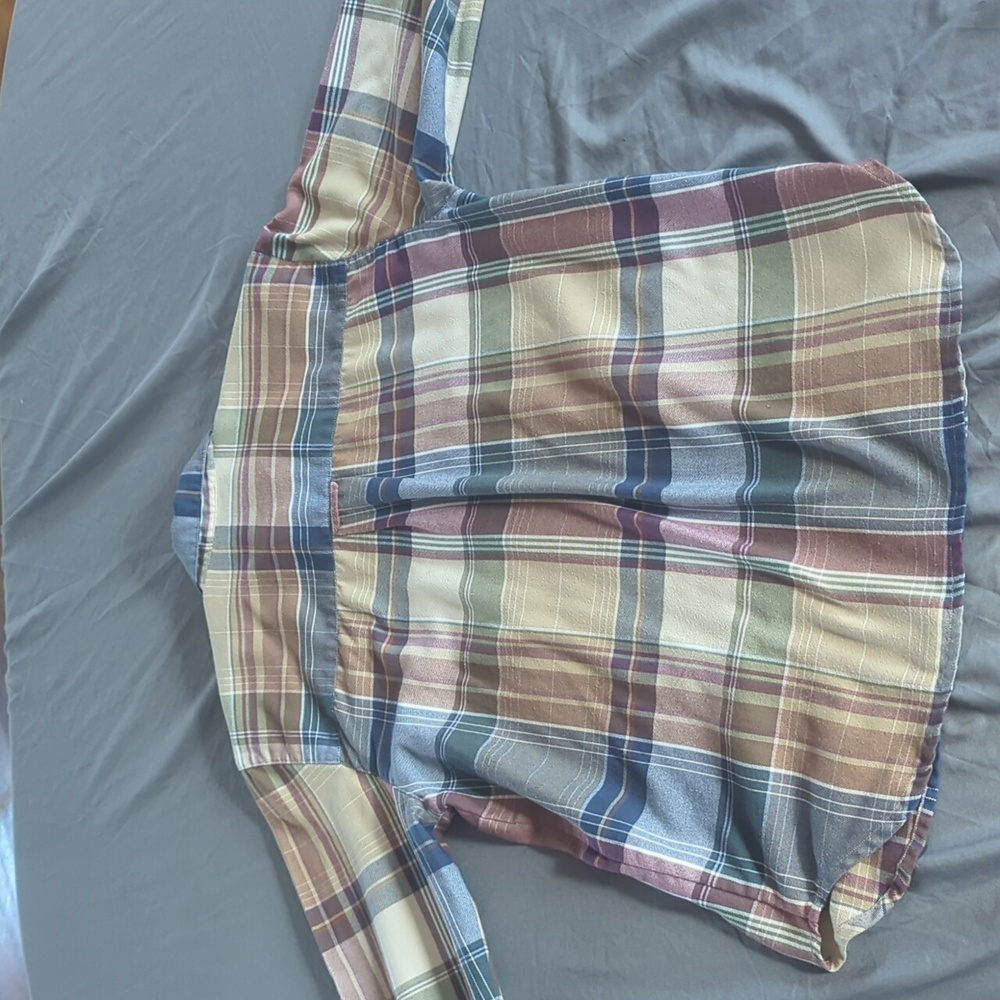 Alfred Dunner Woman's Plaid Size8 Button Down Long Sleeve Shirt W Shoulder Pads - Picture 5 of 7